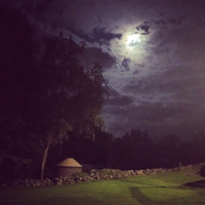 The yurt in the moonlight.